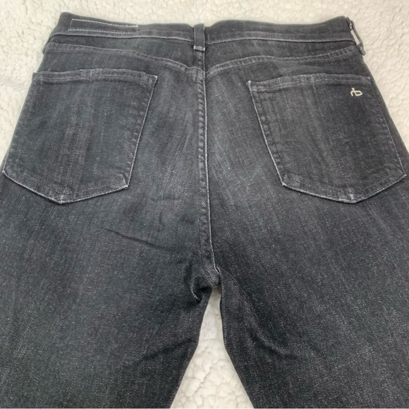 RAG & BONE High Rise Ankle Black Skinny Jeans - Picture 5 of 7